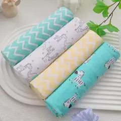 Cobertor de Flanela Supersoft Newborn, 100% Algodão, Cobertor de Bebê, Lençol de Bebê, Fraldas New Born, 76x76cm, 4 unidades por pacote - Wolf Magazine