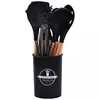 Conjunto De Utensílio De Cozinha Resistente Ao Calor, Kit De Ferramentas De Cozinha, Cabo De Madeira, Panelas, Espátula, Colher, Escova, Batedor, Suprimentos, 12Pcs