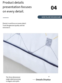 Imagem do Pluma veludo algodão travesseiro núcleo super macio e confortável único adulto travesseiro casa estudante dormitório travesseiro moda