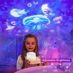 Ocean Jellyfish Lamp Projector para Crianças, Star Galaxy Night Light, Rotação 360 °, Sala, Aniversário, Presentes de Natal para Meninos e Meninas