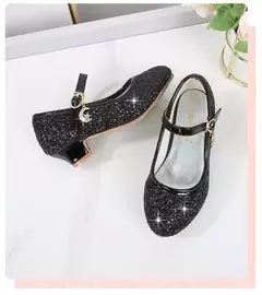 Sapato de salto alto de cristal infantil, sandálias de cristal, fivela, princesa sapato de dança, desempenho estudantil, couro, meninas, moda - Wolf Magazine