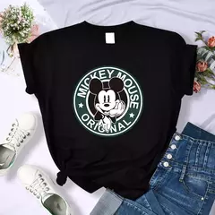 Camisetas estampadas Disney Mickey Femininas, Anos 90, Y2k, Minnie Mouse, Streetwear, Roupa Feminina, Camiseta Kawaii, Moda