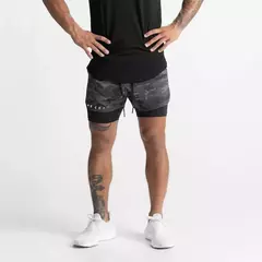 Calções esportivos masculinos de deck duplo, secagem rápida, moletom de corrida muscular, 2 em 1, treino de fitness, verão - comprar online