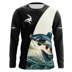 Walleye pesca bandeira americana manga longa camisa de pesca pescador malha pulôver verão tripulação pescoço camisa de manga curta unis na internet