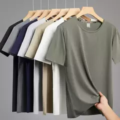 Camiseta esportiva de secagem rápida masculina, blusa de mangas curtas, casual preta e verde, camiseta de ginástica, roupas de verão, tamanho grande 6XL 7XL, 2024 na internet