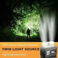 2/1 pçs lanterna portátil super brilhante mini usb recarregável led cauda magnettorch com luz de emergência cob para acampamento caminhadas - loja online