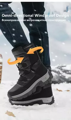 Botas de neve de pelúcia quente para homens, botas impermeáveis de motocicleta, botas antiderrapantes, top alto, novo, inverno - comprar online