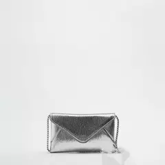 Imagem do Bolsa de ombro única para mulheres, bolsa quadrada pequena, bolsa crossbody, bolsas prateadas, mini corrente, envelope, elegante