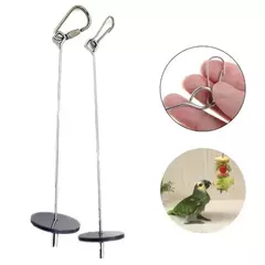 Novo pássaro brinquedo espeto fruta lança pendurado titular pet papagaio periquito pequeno animal de aço inoxidável papagaio brinquedo garfo