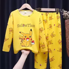 Pijamas Pokémon unissex para crianças, roupas da moda para meninos e meninas, crianças e meninas na internet