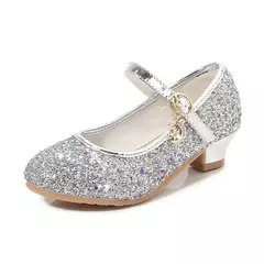 Sapato de salto alto de cristal infantil, sandálias de cristal, fivela, princesa sapato de dança, desempenho estudantil, couro, meninas, moda - comprar online