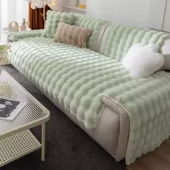Imitação de Pele De Coelho Sofá De Pelúcia Slipcover, Antiderrapante, Toalha Macia, Almofada Do Sofá, Sala De Estar, Decoração Moderna De Casa - loja online