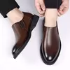 Sapatos formais de couro italiano para homens, Elegante vestido de noiva, Sapatos Oxford para escritório
