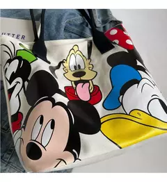 Imagem do Bolsa de Ombro Disney-Mickey para mulheres, sacola versátil, bolsa de classe estudantil, grande capacidade, casual, desenhos animados, na moda