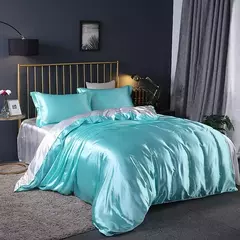 Luxo Satin Bedding Set Capa de edredão com fronha Estilo Europeu King Queen Size Confortável Bed Set Covers Folha de linho