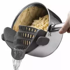 Universal Silicone Anti-derramamento Pasta Coador, Clip-on Pan Pot, Produto comestível, arroz, frutas, coador, ferramentas de cozinha - loja online