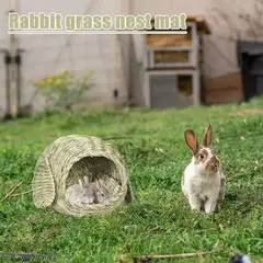 Casa de coelho artesanal para coelhos e cobaias, Hideaway e Playhouse, cabana confortável, natural - loja online