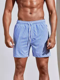 Shorts de praia de poliéster respirável masculino, shorts de prancha de surf em linha 3D, maiô havaiano, verão, novo