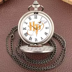 Colar relógio de bolso harry mágico menino potter hp hogwarts retro flip relógio de quartzo corrente pendurada da criança acessórios de roupas - comprar online