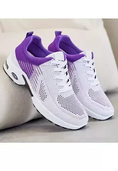 Tênis de corrida respirável feminino, tênis feminino, malha leve, almofada de ar, calçados esportivos, ao ar livre, com renda, treinamento, verão, novo na internet