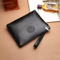 Clutch estilo empresarial para homens, carteira grande, couro PU macio, bolsa de pulso masculina, lazer elegante, bolsas de mão elegantes, bolsa de presente, nova
