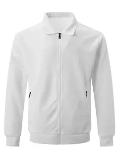 Jaqueta waffle de manga comprida masculina, monocromática, com zíper, bolso, cardigã lapela, gola polo casual, outdoor wear, primavera e outono - comprar online