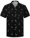 Camisa havaiana masculina de botão manga curta, estampada em coqueiro, camisa aloha, camisa casual de praia, plus size, moda verão, 6XL