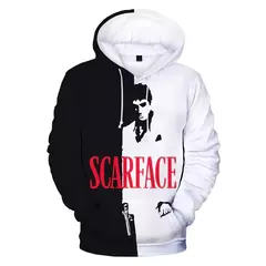 Scarface-Homens e Mulheres 3D Impresso Hoodies Filme, Moletom Moda, Harajuku Streetwear, Hoodie de grandes dimensões, Pullover, Tony Montana, Novo - Wolf Magazine