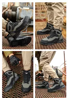 Sapatos de segurança leves impermeáveis masculinos, sapatilha à prova de perfurações, sapato de aço, botas indestrutíveis - Wolf Magazine