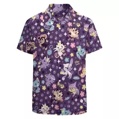 Camiseta havaiana masculina de manga curta, estampa de ovelha 3D, roupas de praia soltas, camisas grandes, verão - loja online