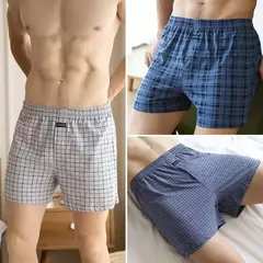 Imagem do Cuecas masculinas de algodão de cintura alta, calças allo de cintura alta com pijama em casa, cuecas boxer plus size