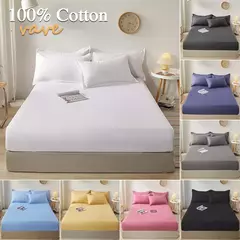 Imagem do 100% algodão cabido folha com faixas elásticas antiderrapante ajustável colchão cobre para único cama king queen duplo, 140/160/200cm