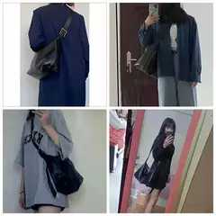 Imagem do Bolsa Boston de couro PU para mulheres, bolsa de ombro de grande capacidade, bolsas crossbody, design de travesseiro vintage, casual