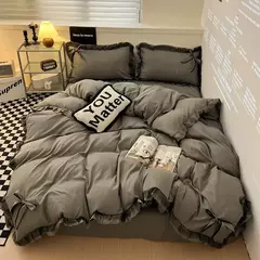 Conjunto de lençóis estilo renda, roupa de cama bowknot, cama Skin-Friendly, solteiro, casal, rainha, cama king size - Wolf Magazine