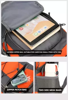 Impermeável caminhadas mochila, leve caminhadas ao ar livre saco, grande capaci