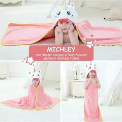 MICHLEY-toalhas de banho com capuz para criança, roupão macio, cobertor swaddle de sono quente, chuveiro para meninos e meninas, recém-nascido 0-9T