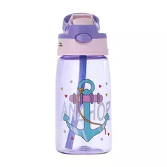 Bebê criativo dos desenhos animados alimentando copos com canudos, garrafas de água infantis, copos portáteis ao ar livre, à prova de vazamento, 480ml