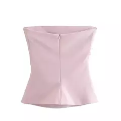 Imagem do TRAF-Blusa sem mangas sem alças para mulheres, tops femininos, zíper traseiro, roupas de rua, tanque chique, moda verão, nova