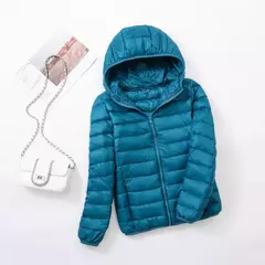 Casaco fino leve com capuz de pato para mulheres, casaco curto fino, streetwear quente, branco, plus size, casacos, outono, inverno, 2023 na internet