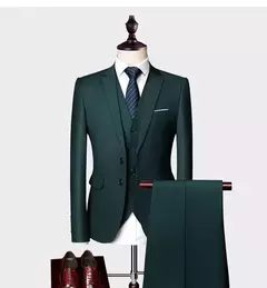 Terno casual de negócios masculino para casamentos, blazer genuíno, colete e calças, grande e alto, colete slim fit, calças de vestido, tamanho EUA - loja online