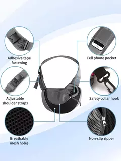 Bolsa de transporte para cães de estimação, portátil, confortável, respirável, mão livre, ombro crossbody, acessórios para cães - comprar online
