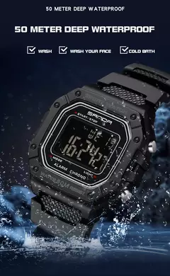 SANDA-Militar Masculino Resistente à Água Relógios Esportivos, Big Dial LED Digital Relógios de Pulso, cronômetros para Masculino, Exército, Moda, 2156 - Wolf Magazine