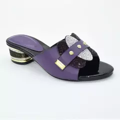 Salto alto nigeriano feminino, sapato antiderrapante de strass, sapato de dedo do pé quadrado, recém-chegados, moda para o verão e o outono - comprar online