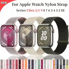 Pulseira de Nylon Respirável para Apple Watch, Alça de Substituição, Ultra 2 1, 49mm, Série 9, 8, 7, 6, 5, 4, 3, SE, 44mm, 45mm, 41 milímetros, 44 milímetros
