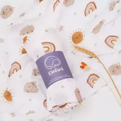 Elinfant-Rainbow Cor Musselina Swaddle Blankets, 100% Algodão, Recém-nascido Bebê Banho Toalha Envoltório, Gift Set Popular, Bambu, 4Pcs - comprar online