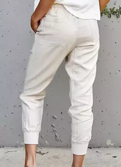 Calça monocromática slim fit para mulher, com renda simples, cintura alta, slim fit, casual, novo estilo, transfronteiriço, verão - Wolf Magazine