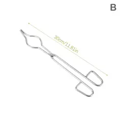 Pinças de cadinho de aço inoxidável de alta temperatura, braçadeiras de copo cromado e ferramentas de laboratório de cerâmica para derreter laboratórios químicos na internet