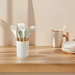Conjunto De Utensílios De Cozinha De Silicone Antiaderente, Utensílios De Cozinha, Espátula, Pá, Batedores De Ovo, Cabo De Madeira, Ferramenta De Cozinha, Panelas, 12Pcs - Wolf Magazine