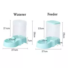 Imagem do 3.8l material pp alimentador para animais de estimação fonte de água tigela de bebida alimentador automático para animais de estimação grande gato cão dispensador de comida