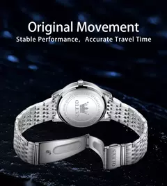 OLEVS-Relógios de luxo high-end para homens, relógios originais de aço inoxidável, marca top, relógio de quartzo, relógio manual, moda - comprar online